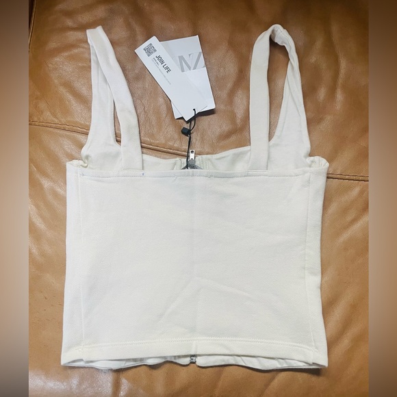 Off-White ZARA CORSET CROP TOP - Picture 3 of 7